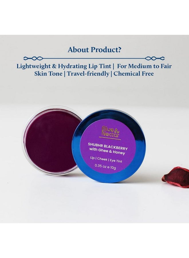Blue Nectar Blue Nectar Lip Tint Stain for Luscious Tinted Lips | Natural Blackberry Lip Moisturizer for Dry Skin | Organic Lip, Cheek & Eye Tint (10g)  - Image 5