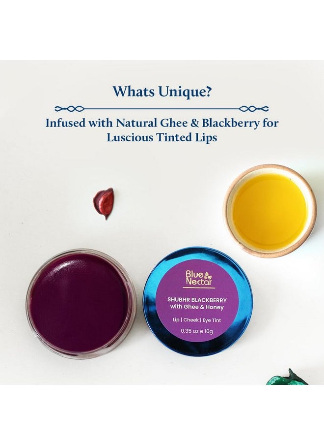 Blue Nectar Blue Nectar Lip Tint Stain for Luscious Tinted Lips | Natural Blackberry Lip Moisturizer for Dry Skin | Organic Lip, Cheek & Eye Tint (10g)  - Image 2
