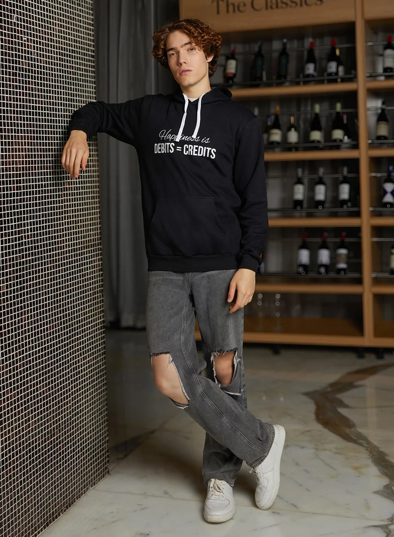 كامبوس سوترا Men's Onyx Black Happiness Is Pullover Hoodie