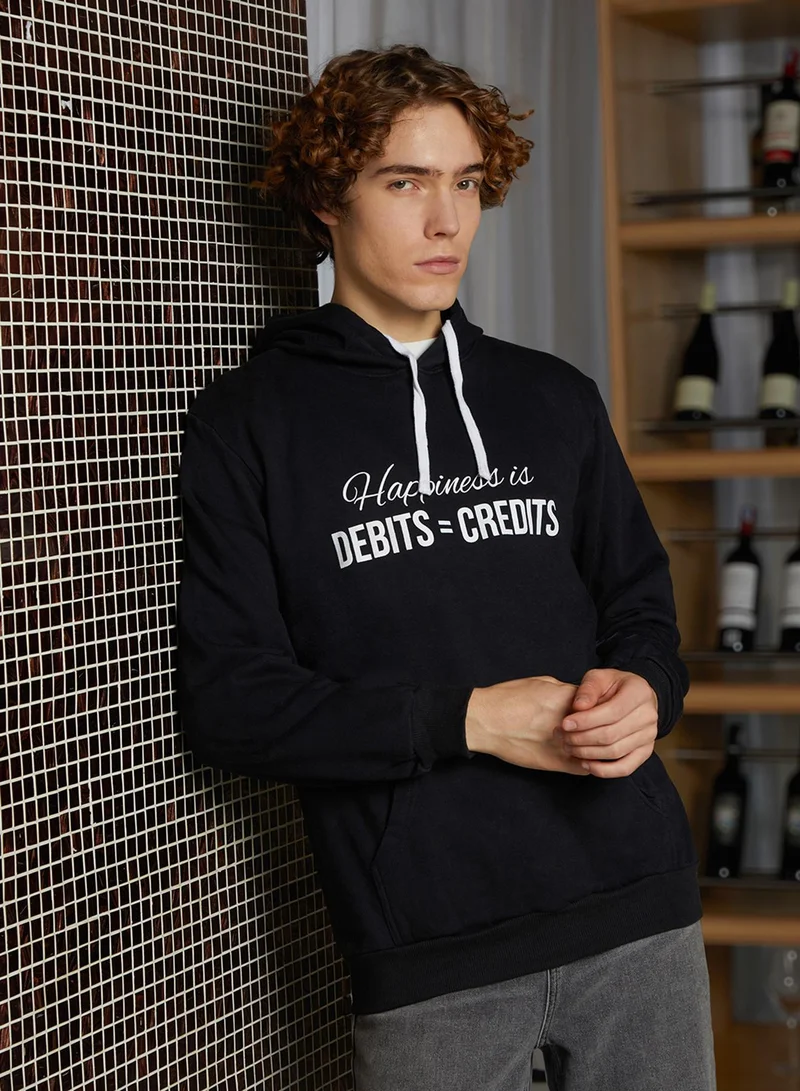 كامبوس سوترا Men's Onyx Black Happiness Is Pullover Hoodie