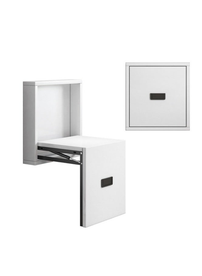 Generic Simple Wooden Folding Wall-mounted Home Footstool Aisle Invisible Shoe Stool - Warm White  - Image 1