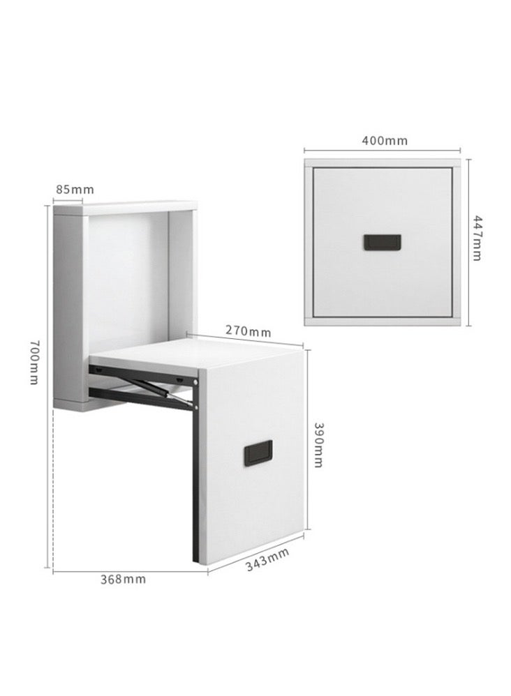 Generic Simple Wooden Folding Wall-mounted Home Footstool Aisle Invisible Shoe Stool - Warm White  - Image 3