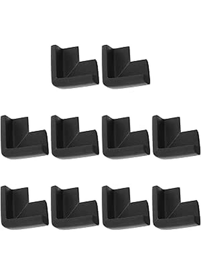 Black Soft Protective Table Corner Guards 10Pcs Safety Edge Covers for Furniture - Image 1