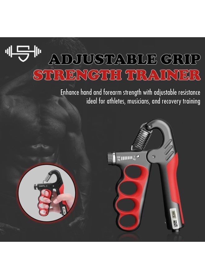 Adjustable Hand Grip Strengthener 5-100KG | Forearm Trainer with Automatic Counter & Ergonomic Grip | Hand Gripper for Athletes, Musicians, Rock Climbers & Injury Recovery - Image 2