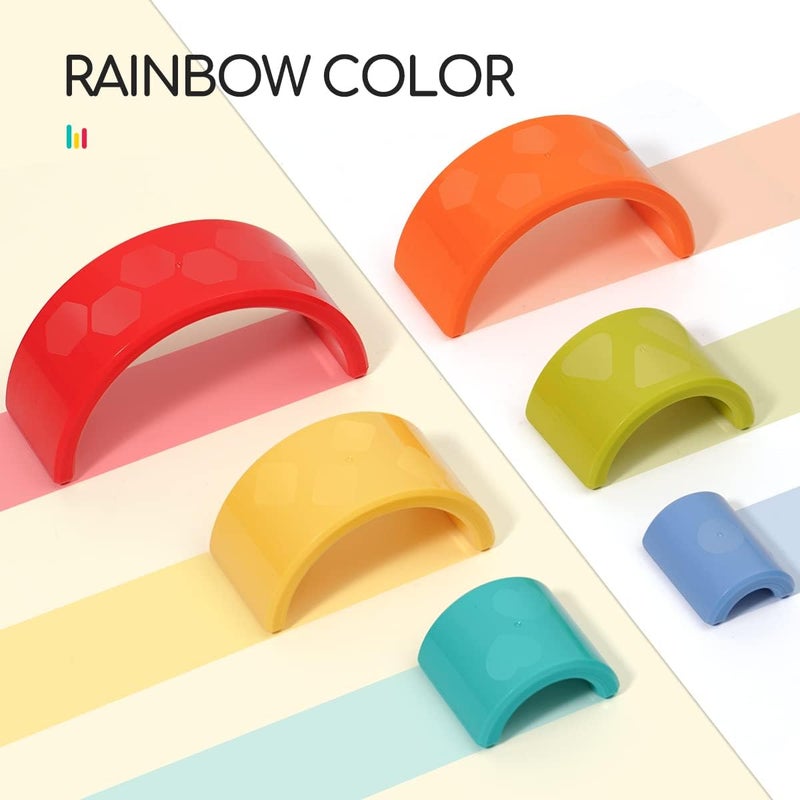 HOLA Montessori Toys for 1 2 3 Year Old, Rainbow Stacking Toy, Sensory Pull Toys for Toddlers 1-3, Chameleon Push & Pull Car Toy, Preschool Educational Toys - Image 3