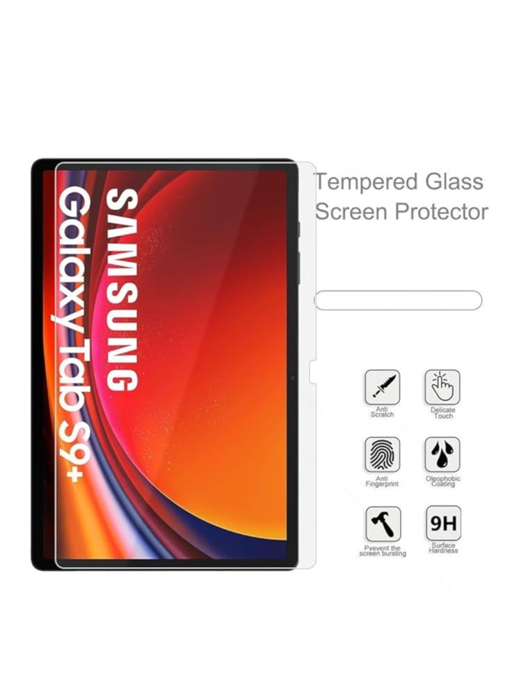 Tempered Glass for Samsung Galaxy Tab S9 Plus/Tab S9+ 12.4 Inch Screen Protector Protect Release 【Scratch Resistant】 【Stain Resistant】 with Easy Installation Kit - Image 2