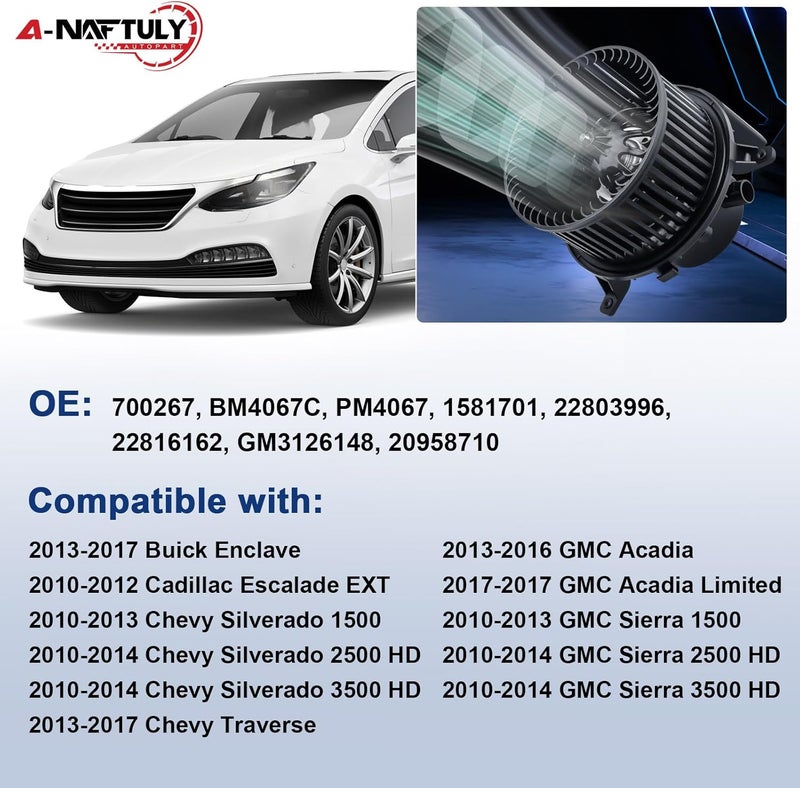 A-NAFTULY HVAC Heater Blower Motor Fan for Chevy and GMC Vehicles - Image 2