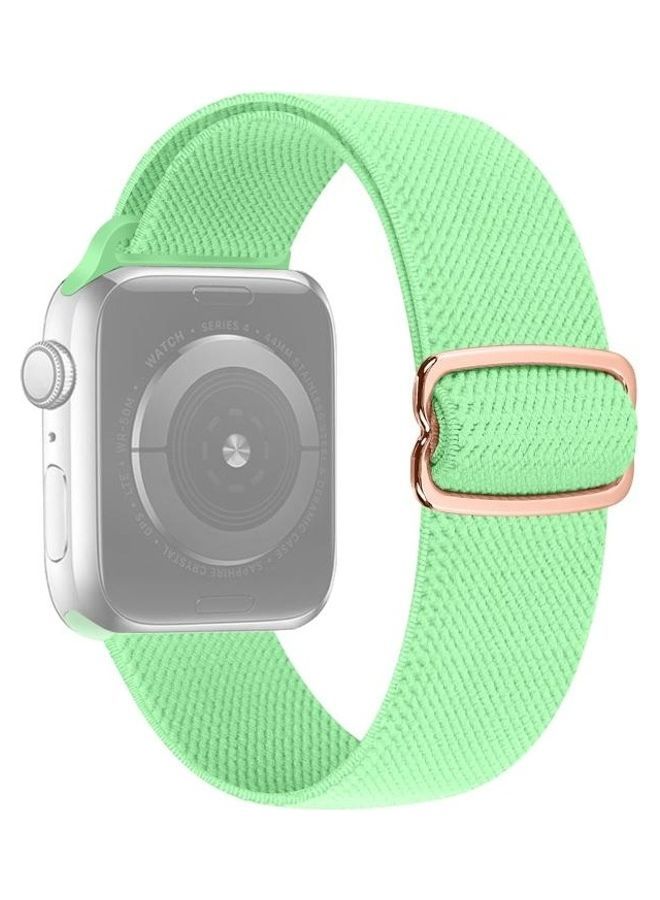 NIBEMINENT 8-Shaped Buckle Nylon Replacement Strap Watchband For Apple Watch Series 7/6/SE/5/4/3/2/1 42/44/45mm Green - Image 1