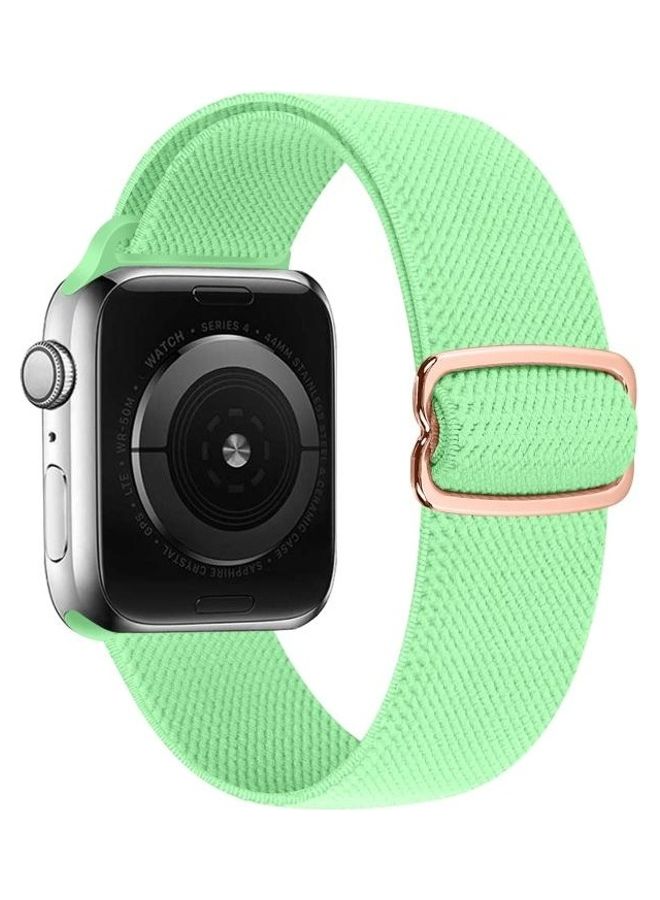 NIBEMINENT 8-Shaped Buckle Nylon Replacement Strap Watchband For Apple Watch Series 7/6/SE/5/4/3/2/1 42/44/45mm Green - Image 2