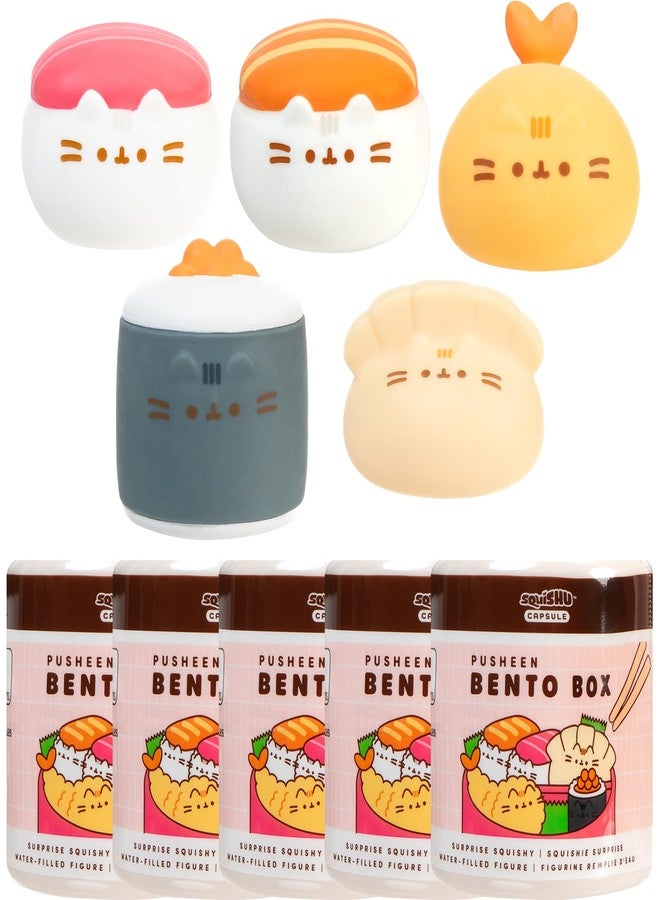 Hamee Pusheen the Cat SquiSHU Capsule [Bento Box Series] Cute Squishy Collectible Figurine [Birthday Gift Bags, Party Favors, Gift Basket Filler] for Adults and Teens - 5 Pc. - Image 1