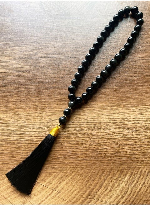 33 Count Prayer Beads Black Obsidian