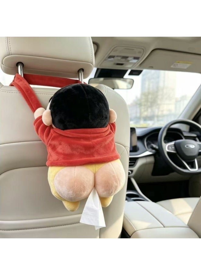 Crayon Shin-chan Plush Tissue Holder, Desktop & Car Headrest Tissue Box, Soft Short-Pile Fabric - Image 3