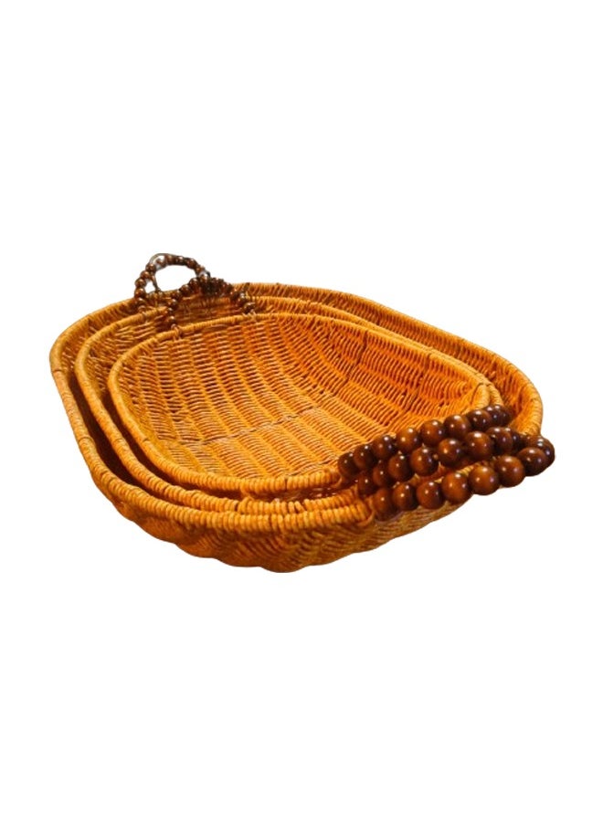 NKX Set of 3 Multifunctional Rattan Tray  - Image 1