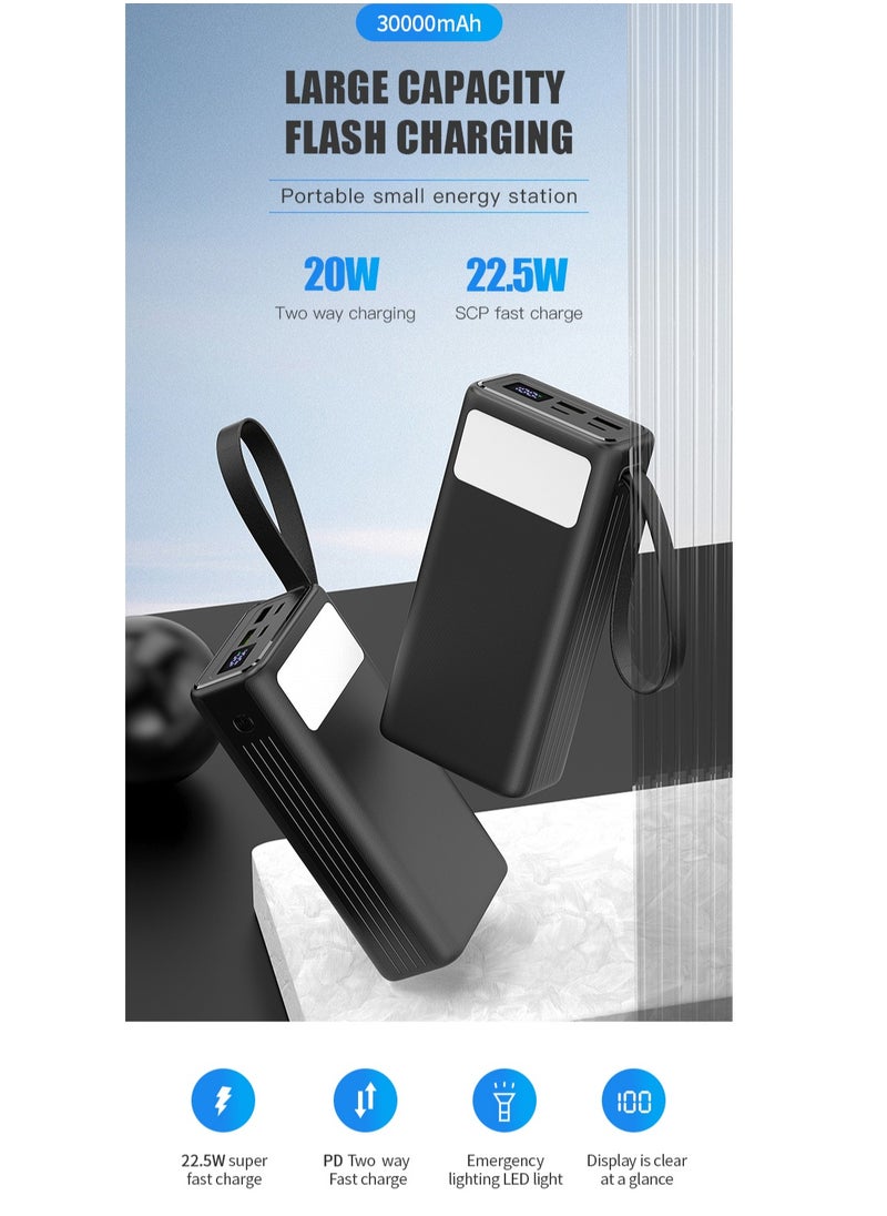 WST - WST 30000mAh Power Bank, 4-Ports (2USB-A (with 22.5W output), 2Type-C (with 18W input / 20W Output)), Digital Display, Compatible with iPhone and Android All Devices, Super Fast PD Charging - Image 1