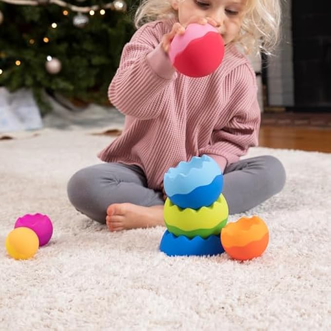 توبيليس نيو - ألعاب حسية للأطفال، تطوير الأطفال والتعلم المبكر، لعبة ملونة للتكديس والتوازن للأطفال من عمر 6 أشهر فما فوق - Image 4