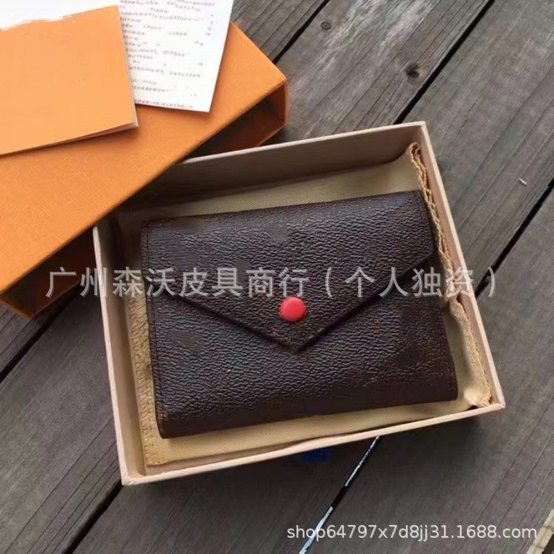 Ladies Classic Monogram Short Zip Wallet M62360 Red