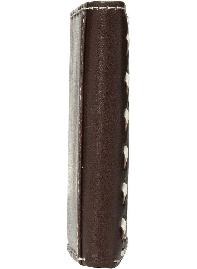 ARIAT محفظة ثلاثية الطيات بنقشة زهور للبالغين من الجنسين بحافة مائلة بني - Image 3