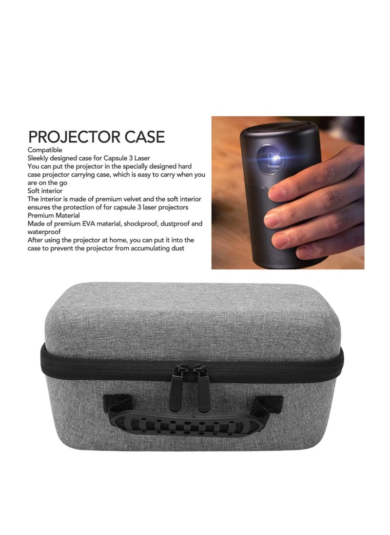 Excefore - Hard Travel Case for Samsung The Freestyle Projector, Protective hard Shell Travel Carrying bag for Nebula Capsule 3 Laser Projector, Shakeproof Case for Projector and Accessories (Gray) - Image 1