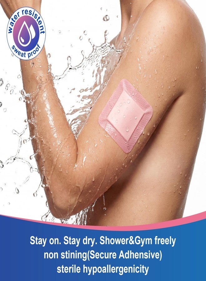 OUJEALEE Silicone Foam Dressing, with Border, FSA or HSA-Soft Pink Color | Ultra-Gentle Skin Adhesive | Super Absorbent Wound Pad | Pain-Free Removal for Sensitive Skin (5"×5" - Image 4