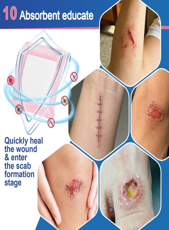 OUJEALEE Silicone Foam Dressing, with Border, FSA or HSA-Soft Pink Color | Ultra-Gentle Skin Adhesive | Super Absorbent Wound Pad | Pain-Free Removal for Sensitive Skin (5"×5" - Image 5