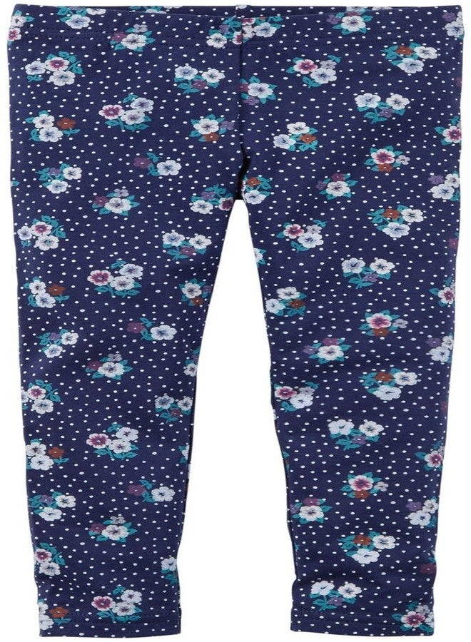 Carter's Baby Girls' Floral Leggings (Baby) - Navy - 18M - Image 1
