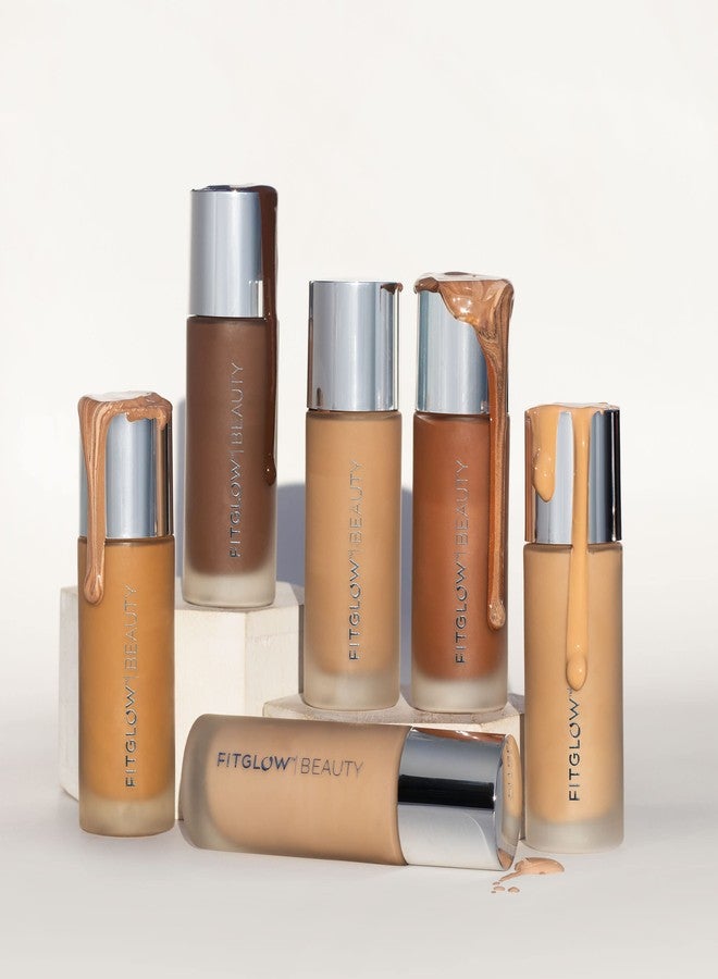 Fitglow Beauty Foundation+ | Vegan Skin-Treating Foundation with Peptides & Plant Collagen | Buildable Medium-Full Coverage, Natural Finish | Hydrating, Anti-Aging, Pore-Friendly | F3.5-30ml - Image 5