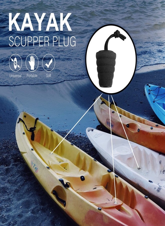 GanFindX 4 Pack Glitter Black Kayak Scupper Plug Kit, Fits 1.4-1.7" scuppers, High Elasticity Fits Most Drain Holes & EVA Meterial - Image 5