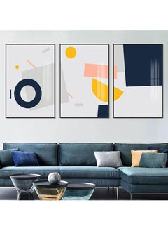 FASHION HOME 3PCS Wall Art Bright Style Minimalist Decor Modern Abstract Canvas Prints Poster Picture Framed Paintings Decorations  - Image 3