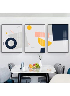 FASHION HOME 3PCS Wall Art Bright Style Minimalist Decor Modern Abstract Canvas Prints Poster Picture Framed Paintings Decorations  - Image 5