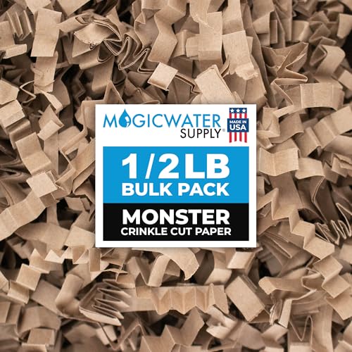 MagicWater Supply MagicWater Crinkle Cut Paper for Gift Baskets - 1/2 LB - Monster Kraft - Perfect for Shredded Paper Filler, Basket Filler, Gift Boxes, Bridesmaid Gifts, Christmas Stuffers – Ideal fo