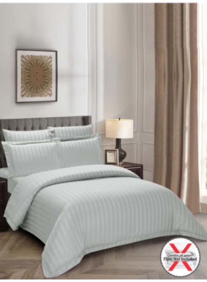 Hotel striped duvet cover set, 4 pieces, king size, fits 200x200cm bed, super soft hypoallergenic microfiber, suitable for all seasons (duvet insert not included) - Image 2