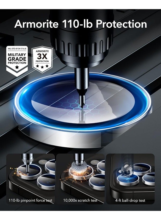 واقي عدسات الكاميرا لموبايل ايفون 11 برو / و ايفون 11 برو ماكس غطاء حلقي فردي من الزجاج المقوى بدرجة صلابة 9 HD مجموعة واحدة - شفاف يناسب جميع الوان الهاتف - Image 3