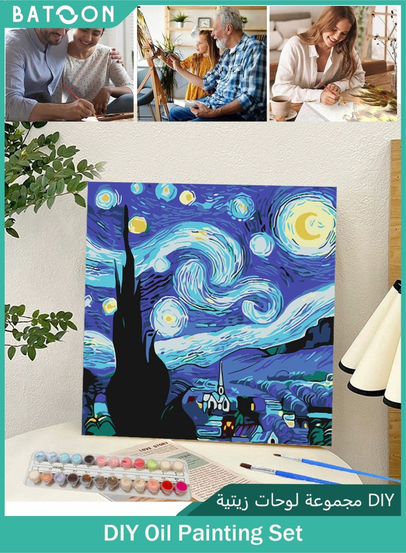 باتون مجموعة لوحات زيتية من القماش للأطفال بأرقام وفرشاة ورسم أكريليك، ديكور داخلي، هدية مع إحساس بالإنجاز - Image 1