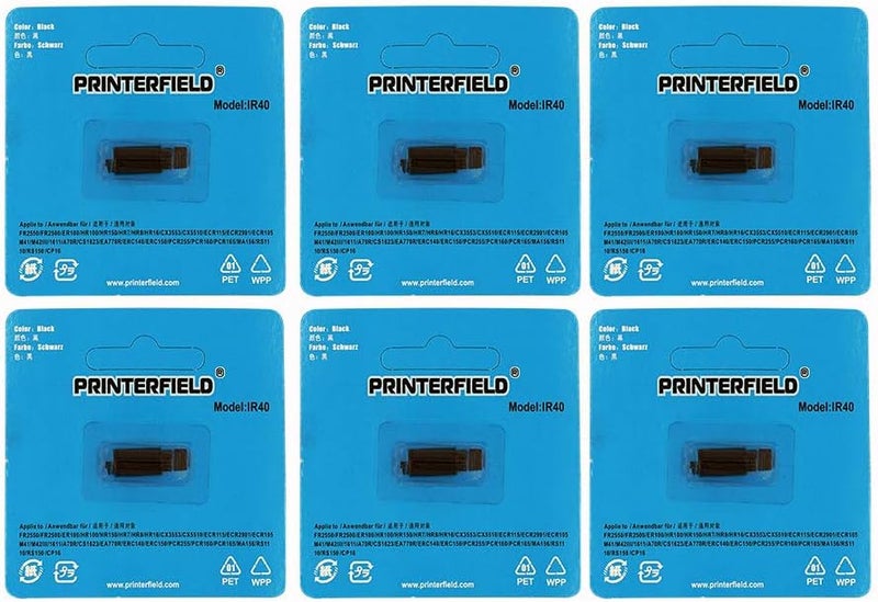 Printerfield IR-40 Ink Roller (6 Pack) Compatible Calculator Printer Ribbon for Casio, Sharp, Epson, Aurora, Monroe, and More – Black Ink Replacement - Image 4