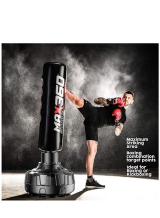 MAX STRIKE Heavy Duty PU Leather Punch Boxing Bag Free Standing