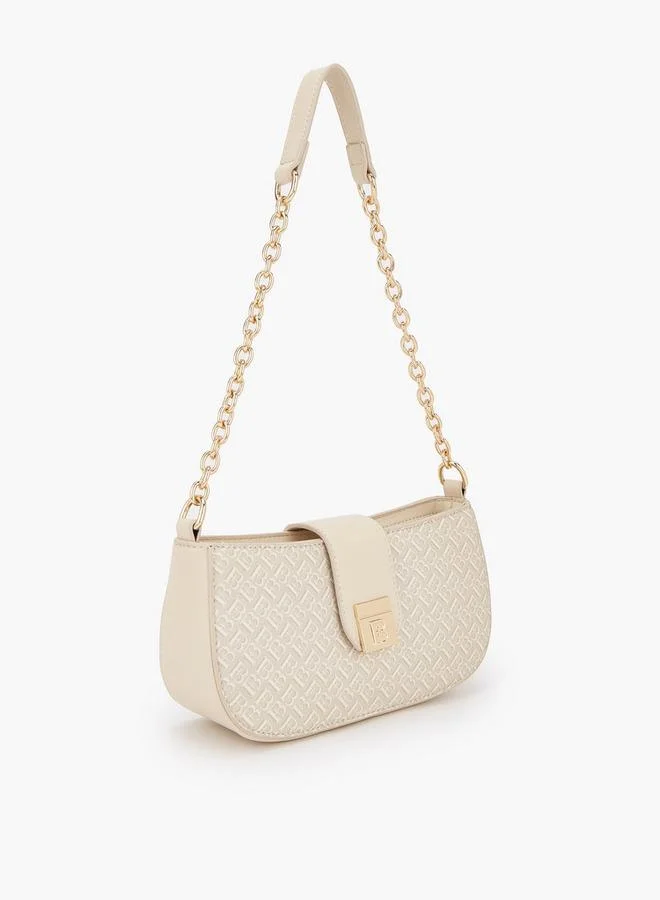 فلورا بيلا من شو إكسبرس Monogram Print Shoulder Bag With Magnetic Snap Closure