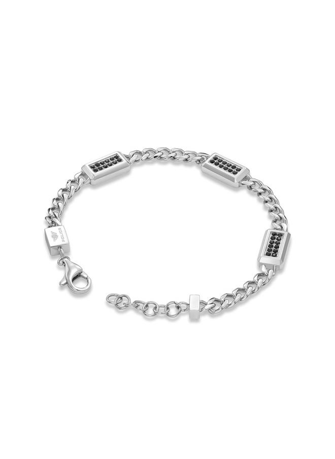 POLICE Jet Bracelet Link Design with Black Crystal Motifs for a Bold Rock and Roll Look  - Image 3