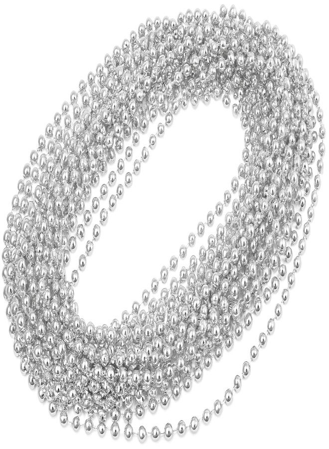 Oojami 72pcs Metallic Silver Bead Necklaces, 33 inch, Party Favor Beads, Mardi Gras Beads for St. Patrick's Day, Parties, Celebrations, Unisex - Image 4