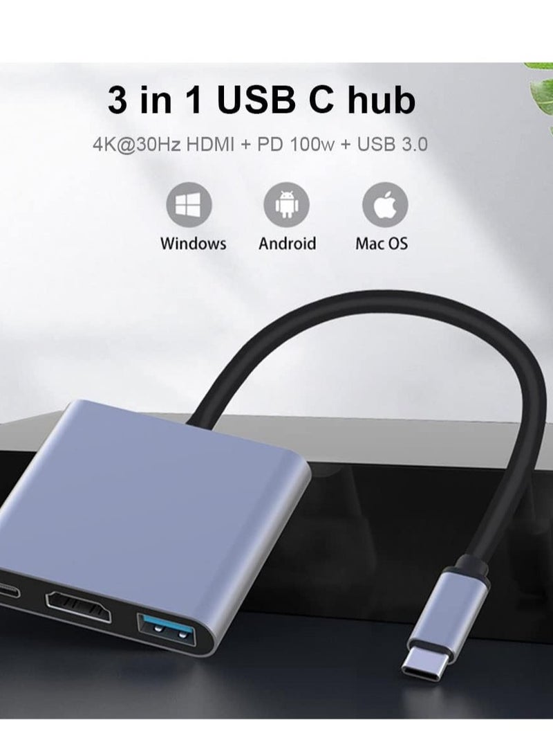 USB hub 3.0 for Type-c Port,3 in 1 Adapter for pc Accessories with USB-C 4K HDMI SD/TF Ethernet,Dock Station for Tablet PC Phone,Compatible with HP Dell Lenovo Galaxy Surface Thinkpad iPad iPhone Mac - Image 4