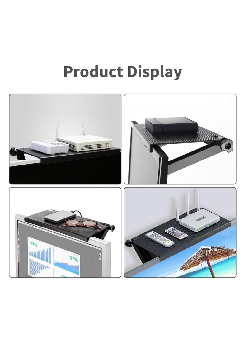 SYOSI حامل تخزين علوي لشاشة التلفاز، حامل تثبيت قابل للتعديل لصندوق الكابل مع منصة 13 بوصة/33 سم لمكبرات الصوت، جهاز التوجيه، شريط الصوت، وحدة التحكم في الألعاب - Image 4