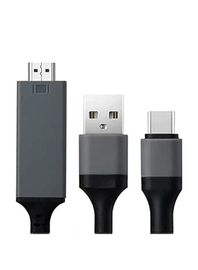 محول USB C إلى HDMI كابل 2 متر محول فيديو صوتي 4K لأجهزة الكمبيوتر المحمولة - Image 1