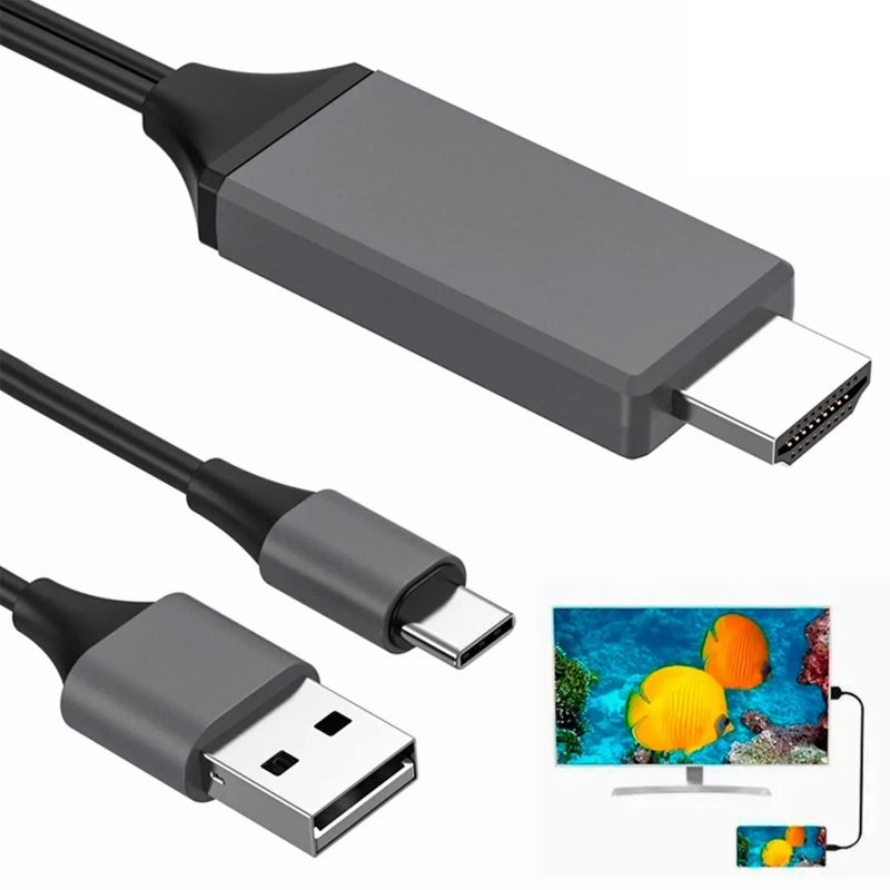 محول USB C إلى HDMI كابل 2 متر محول فيديو صوتي 4K لأجهزة الكمبيوتر المحمولة - Image 3