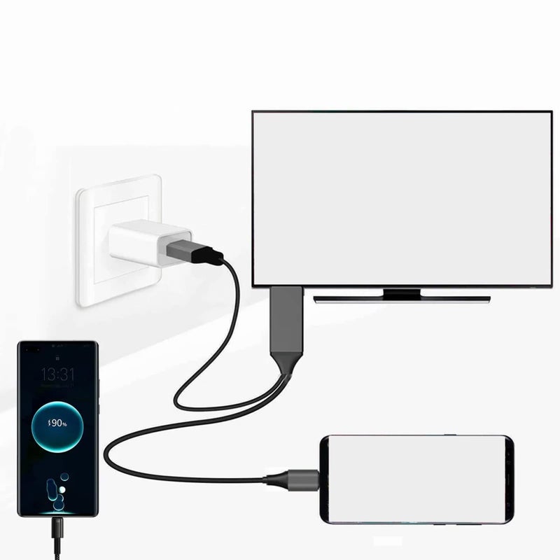 محول USB C إلى HDMI كابل 2 متر محول فيديو صوتي 4K لأجهزة الكمبيوتر المحمولة - Image 4