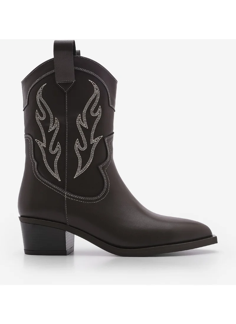مارجين Women's Pointed Toe Embroidered Western Boots Tevlus
