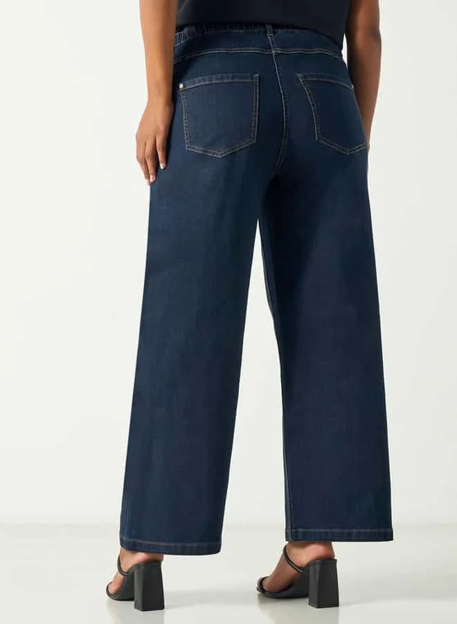 Ulla Popken Plus Size Ulla Popken Regular Fit Jeans with Pockets