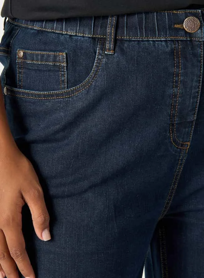 Ulla Popken Plus Size Ulla Popken Regular Fit Jeans with Pockets