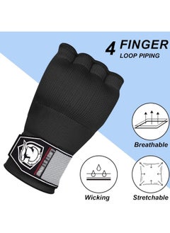 BUPY Hand Wraps Boxing Gloves with Wrist Support Inner Padded Gel Wraps for Boxing Training Punching MMA Martial Arts Muay Thai Speed Bag Training Hands Protection (Pair)  - Image 5