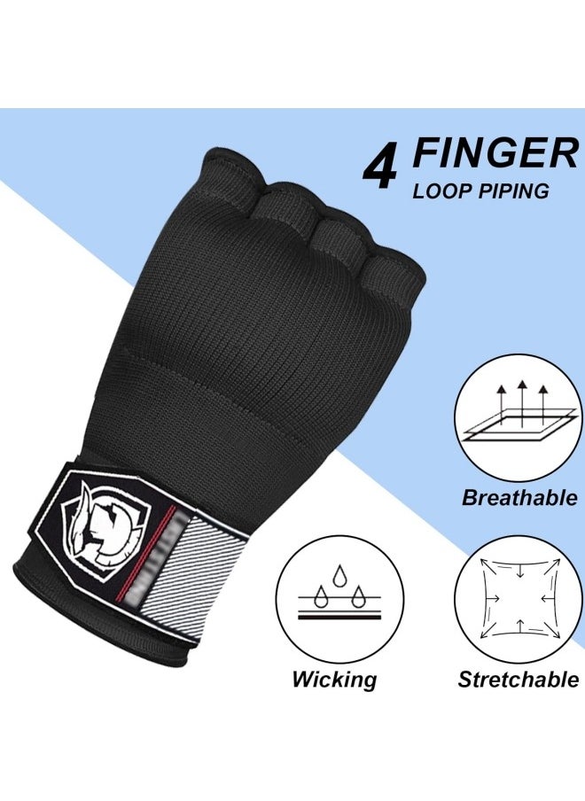 BUPY - Hand Wraps Boxing Gloves with Wrist Support Inner Padded Gel Wraps for Boxing Training Punching MMA Martial Arts Muay Thai Speed Bag Training Hands Protection (Pair) - Image 1