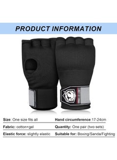 BUPY Hand Wraps Boxing Gloves with Wrist Support Inner Padded Gel Wraps for Boxing Training Punching MMA Martial Arts Muay Thai Speed Bag Training Hands Protection (Pair)  - Image 2