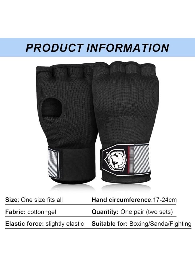 BUPY - Hand Wraps Boxing Gloves with Wrist Support Inner Padded Gel Wraps for Boxing Training Punching MMA Martial Arts Muay Thai Speed Bag Training Hands Protection (Pair) - Image 1